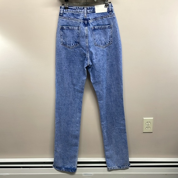 NWT Missguided Wrath Highwaisted Split Hem Straight Leg Denim Jeans 2 Long - Picture 4 of 16